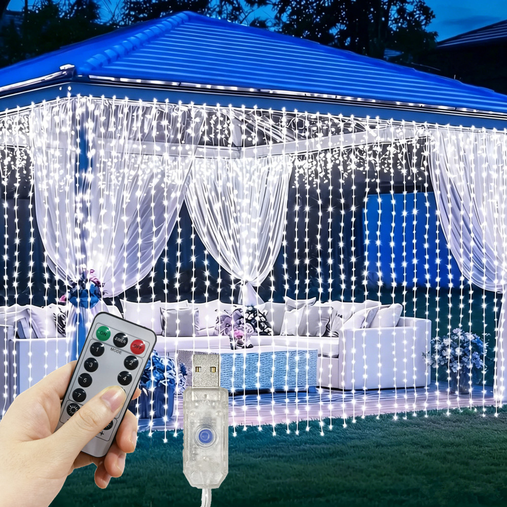 String Curtain Light - 3/4/6m Fairy Lamp with 8 Mode
