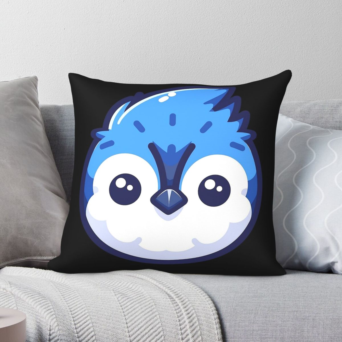 Home Decor Vector - Cute Vectoral Blue Jay Face Square