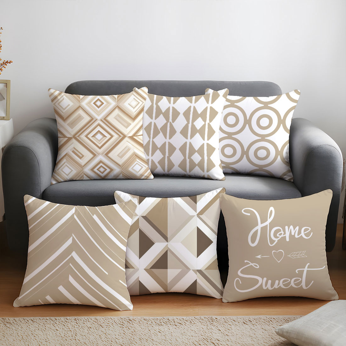 Home Decor Vector - 45x45cm Light Coffee Color Vector Illustration