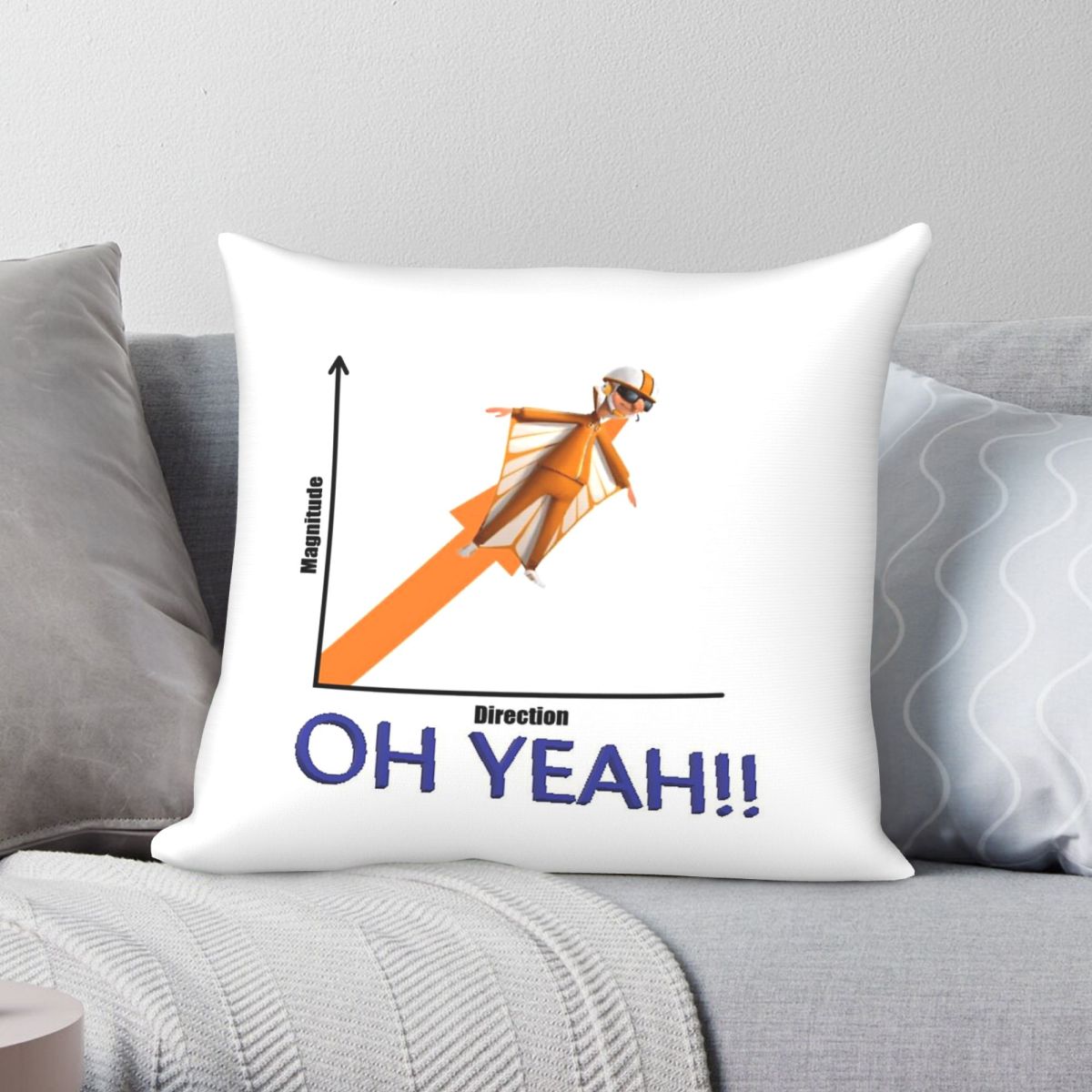 Home Decor Vector - Vector Direction Magnitude Square Pillowcase Polyester