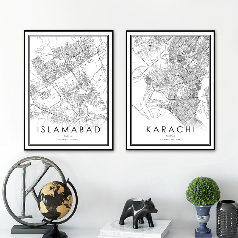 Home Decor Karachi - KARACHI City Map Poster ISLAMABAD City