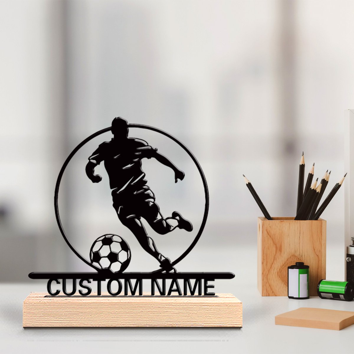 Home Decor Inspo - Custom Soccer Player Metal Statue with
