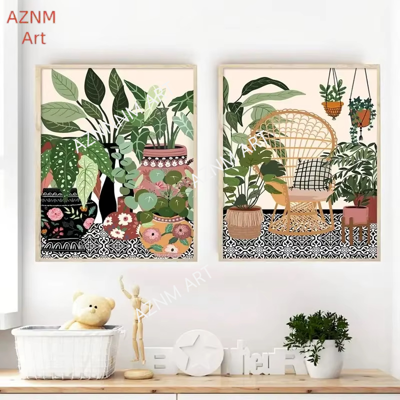 Home Decor Green - Modern Wall Art Canvas Painting Nordic