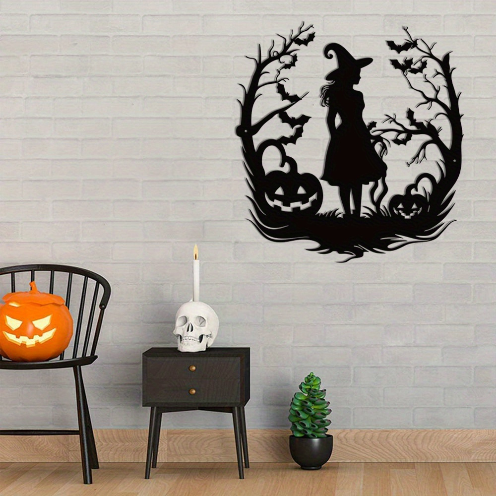 Home Decor Vector - Witch Metal Art SVG Halloween Sign,
