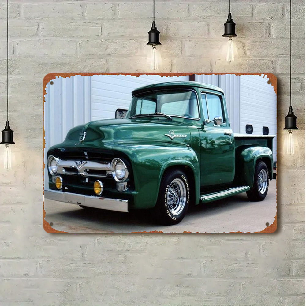 Home Decor Green - Vintage Green Pickup Truck Metal Sign