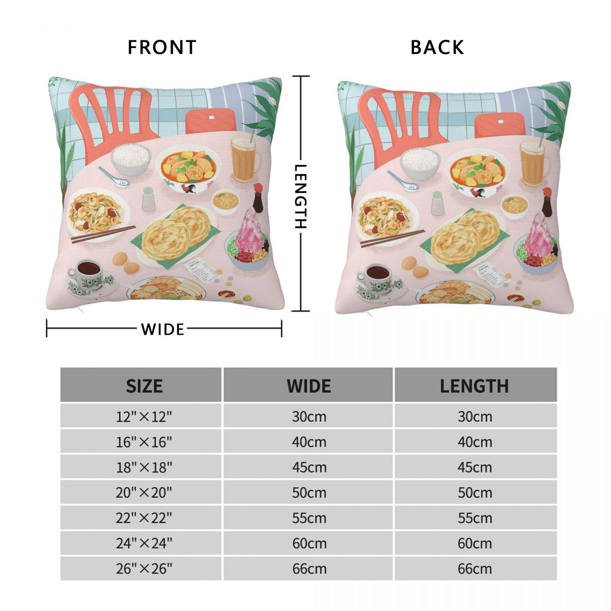 Kopitiam Food Malaysia Pillowc - Home Decor Malaysia 评论和价格
