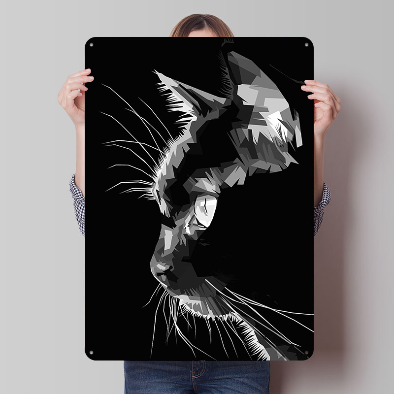 Black Cat Vector Art Printed P - Home Decor Vector 评论和价格