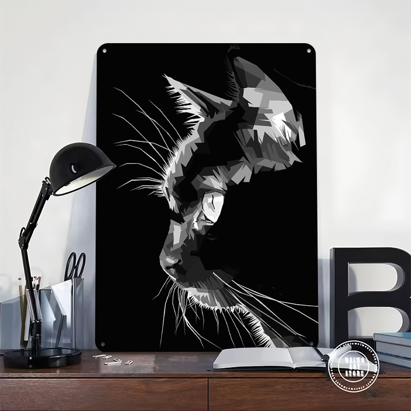 Black Cat Vector Art Printed P - Home Decor Vector 评论和价格