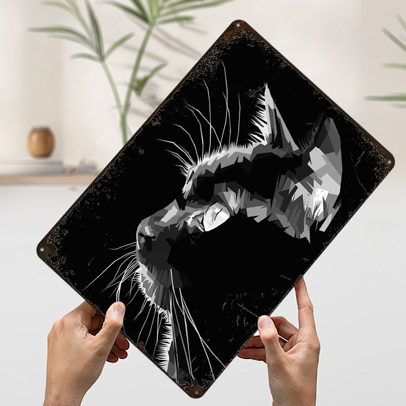 Black Cat Vector Art Printed P - Home Decor Vector 评论和价格