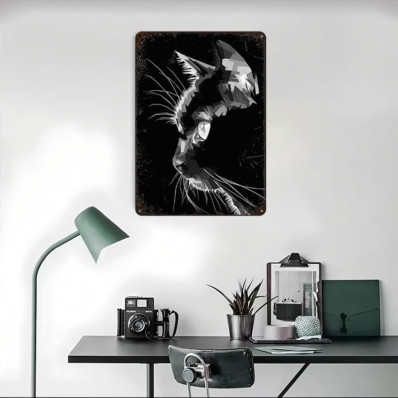 Black Cat Vector Art Printed P - Home Decor Vector 评论和价格