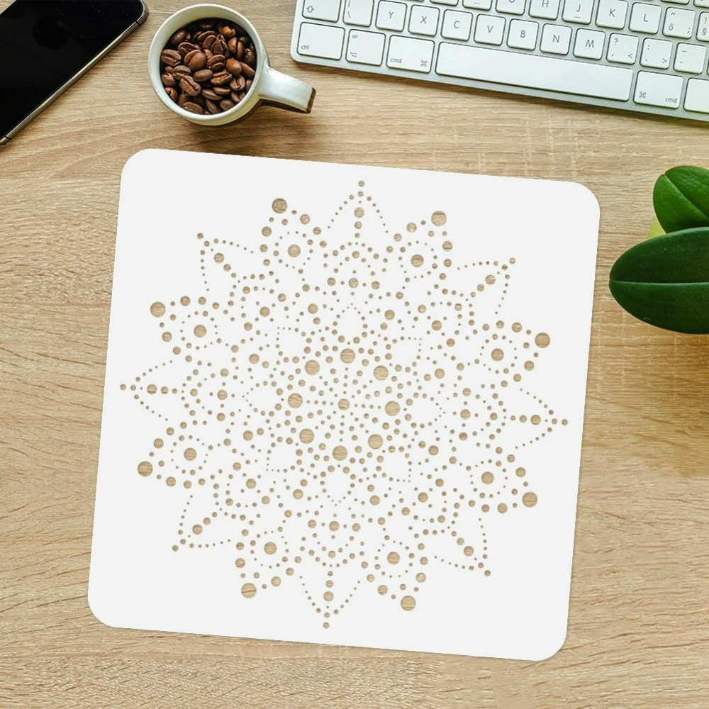 Dot Mandala Stencil Template 1 - X Home Decor 评论和价格