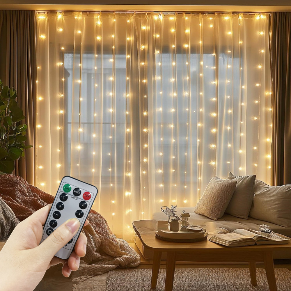 3/4/6m Fairy Lamp with 8 Mode  - String Curtain Light 评论和价格