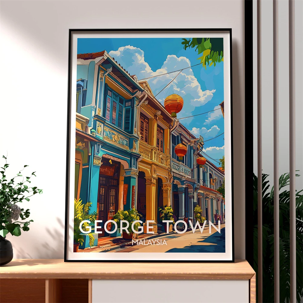 Penang Malaysia Travel Poster  - Home Decor Malaysia 评论和价格