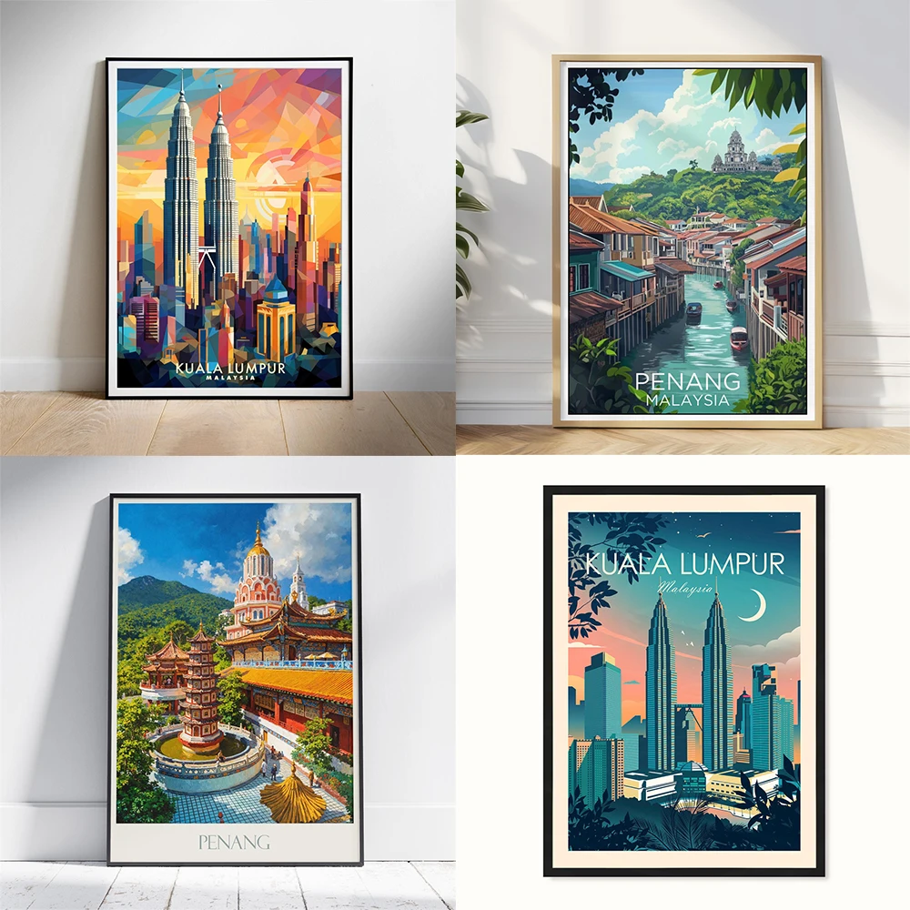 Penang Malaysia Travel Poster  - Home Decor Malaysia 评论和价格