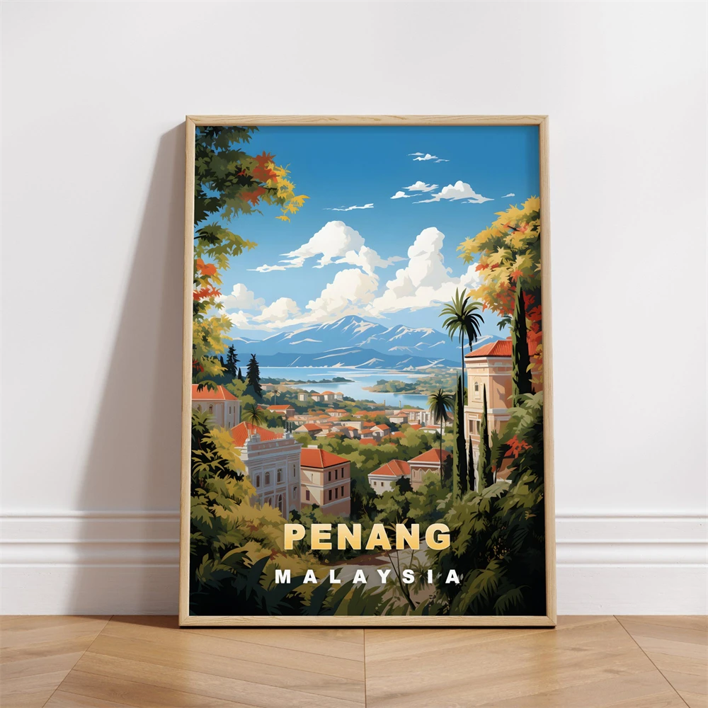 Penang Malaysia Travel Poster  - Home Decor Malaysia 评论和价格