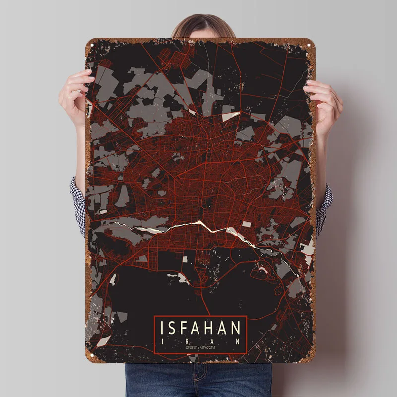 Isfahan City Map Iran Vector P - Home Decor Vector 评论和价格