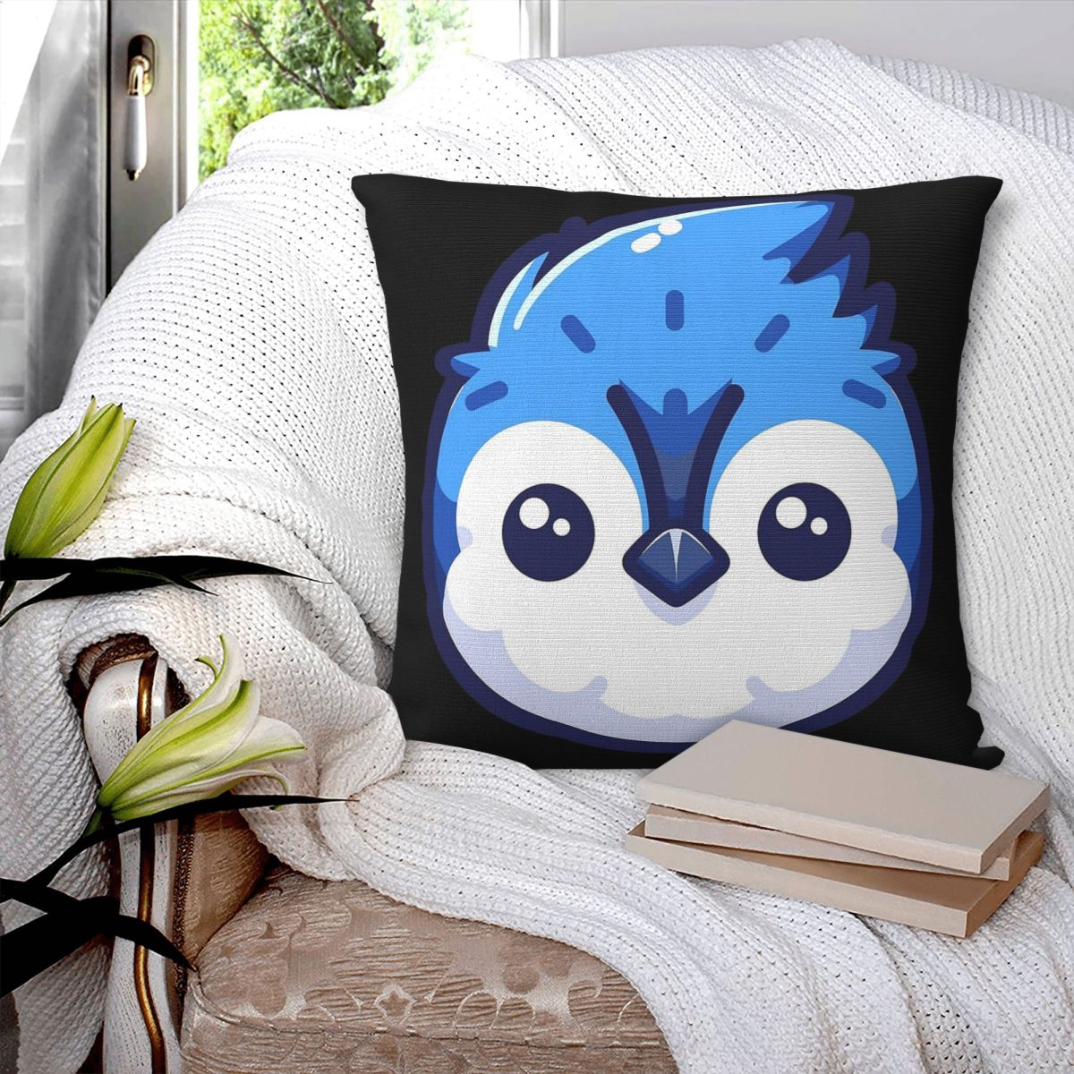 Cute Vectoral Blue Jay Face Sq - Home Decor Vector 评论和价格