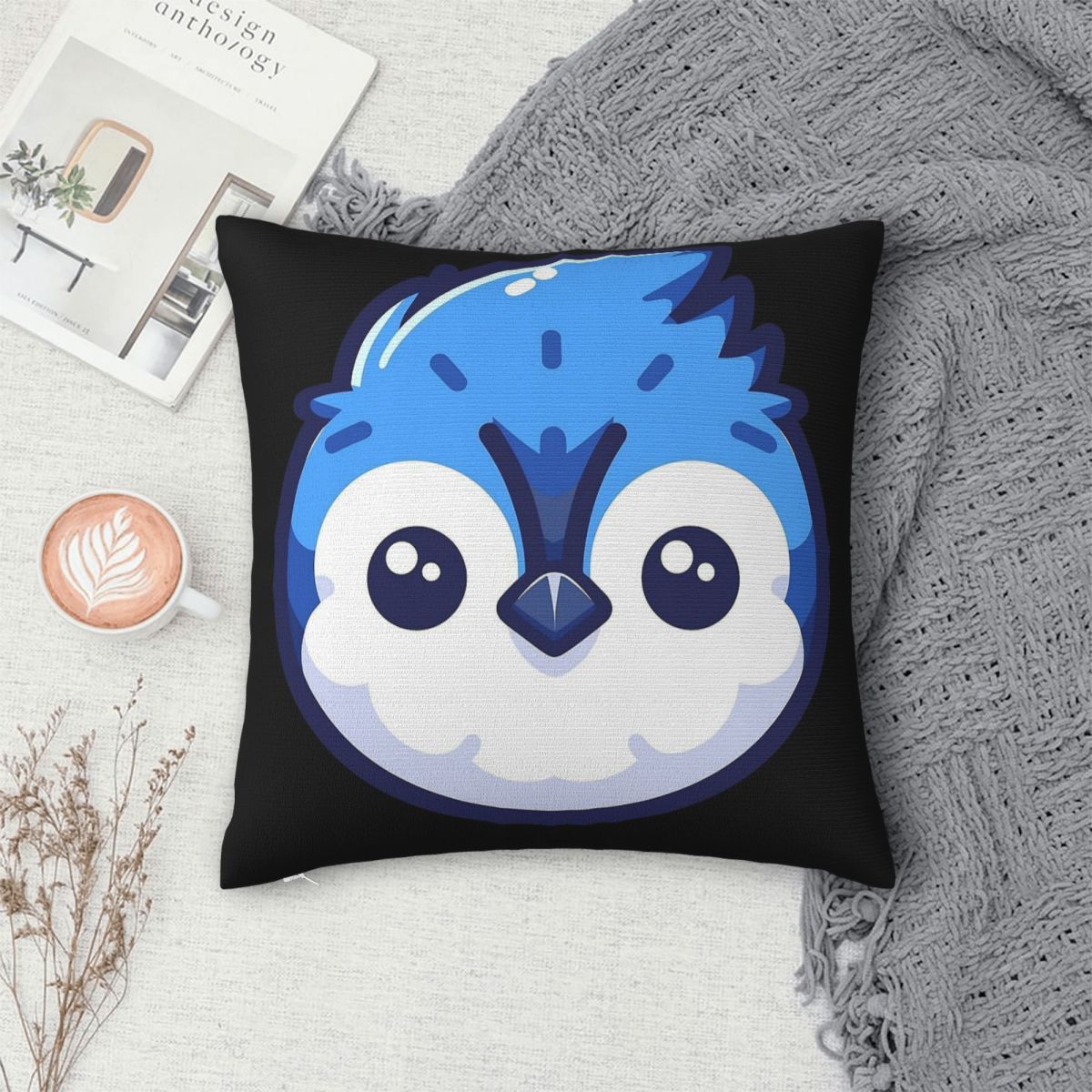 Cute Vectoral Blue Jay Face Sq - Home Decor Vector 评论和价格