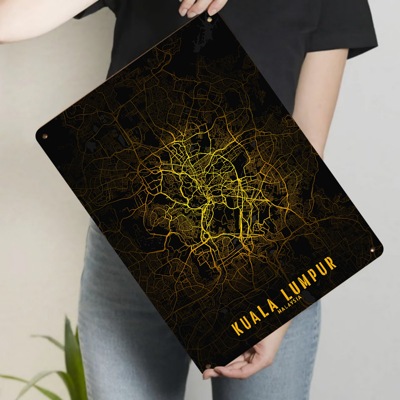 Kuala Lumpur City Map Metal Wa - Home Decor Malaysia 评论和价格