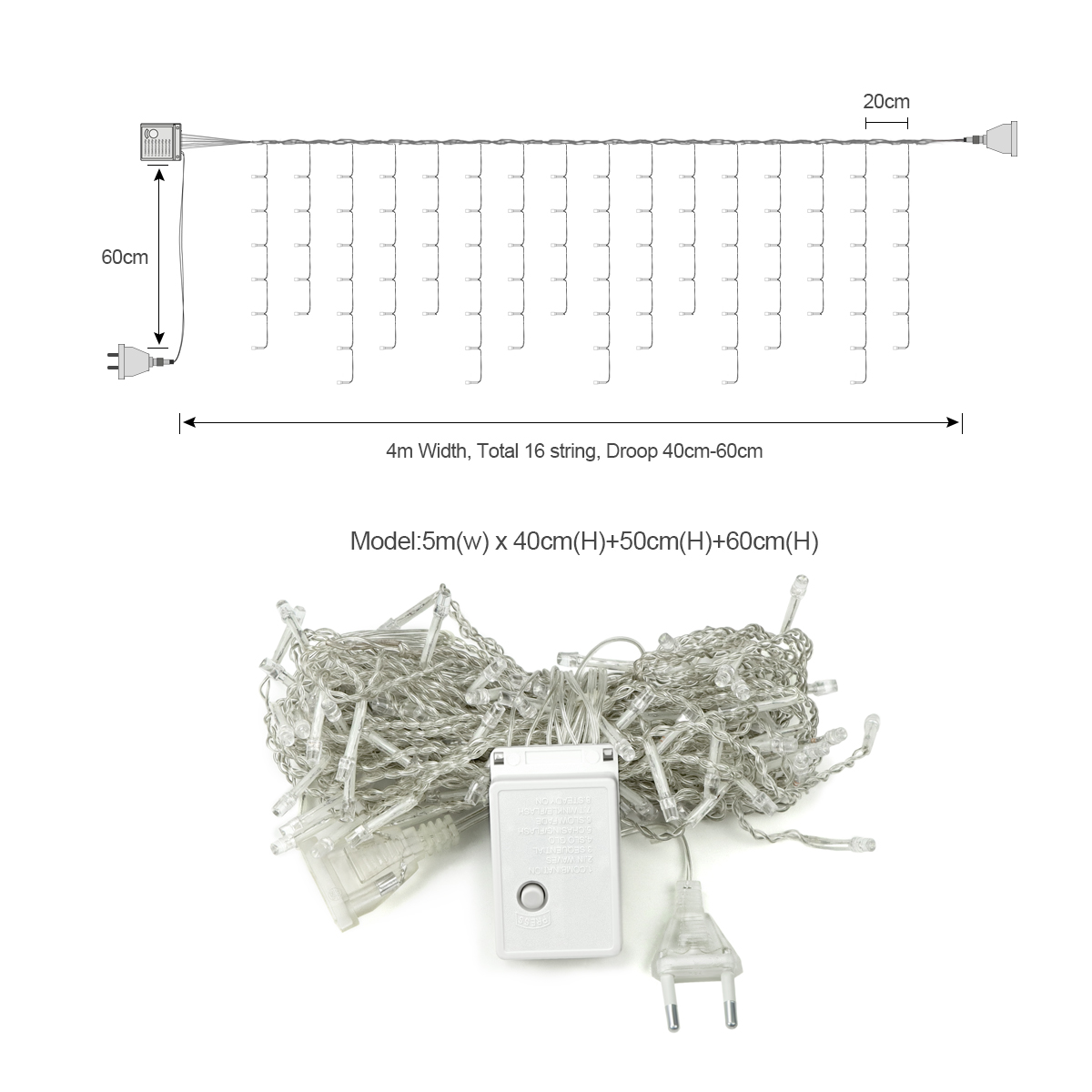 5M Christmas Light Outdoor Dro - String Curtain Light 评论和价格