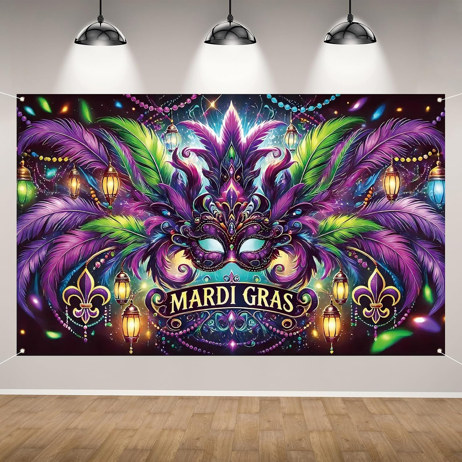 Mardi Gras Photography Backdro - Home Decor New Orleans 评论和价格