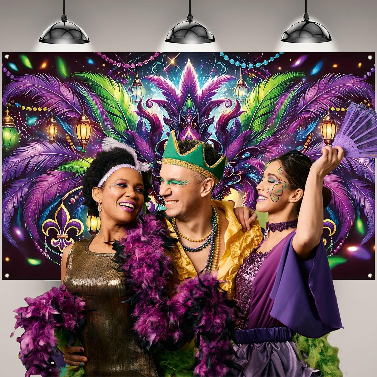 Mardi Gras Photography Backdro - Home Decor New Orleans 评论和价格