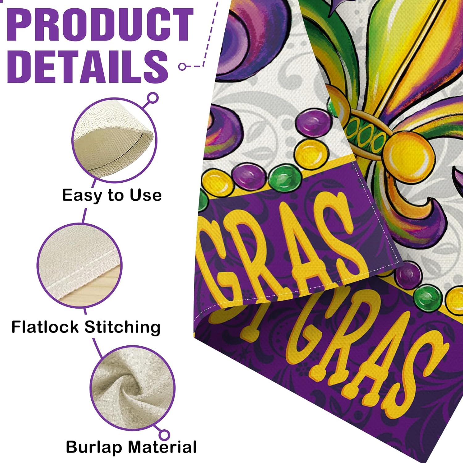 Dyrenson Happy Mardi Gras Fleu - Home Decor New Orleans 评论和价格