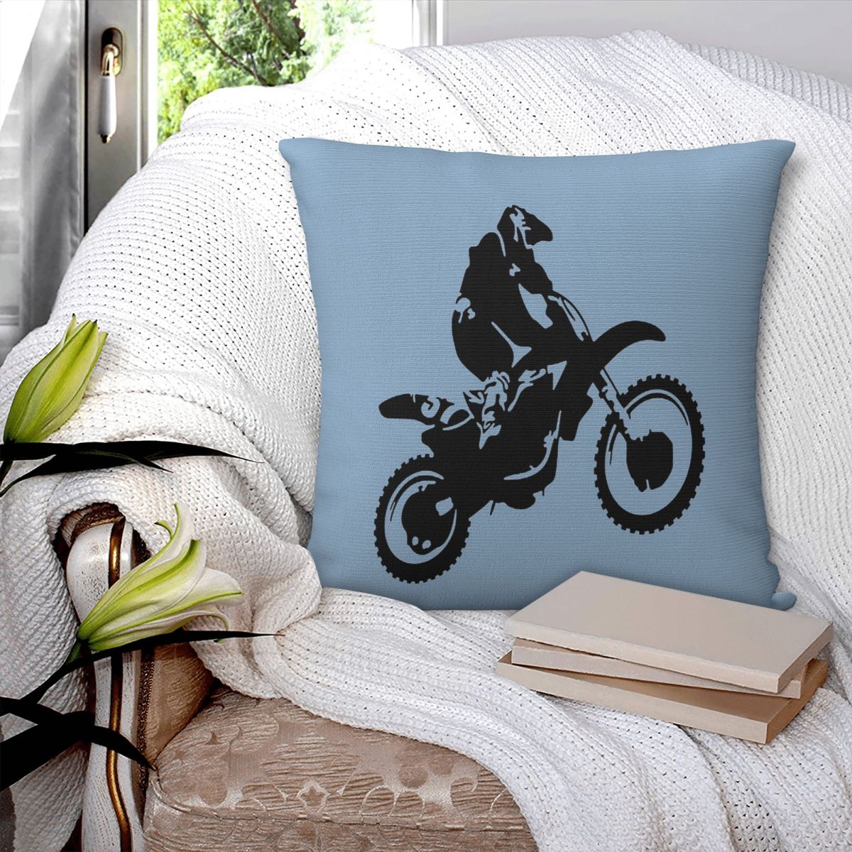 Moto X Dirt Bike Monotone Vect - Home Decor Vector 评论和价格