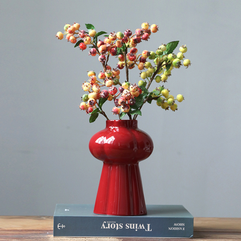 1Pcs Red Ceramic Vase, Desktop - Home Decor Center 评论和价格