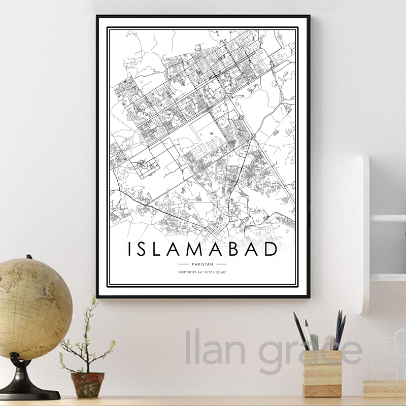 KARACHI City Map Poster ISLAMA - Home Decor Karachi 评论和价格