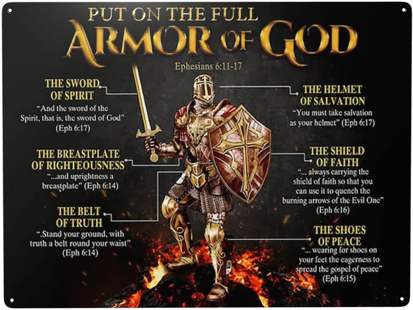 1p,WZVZGZ ARMOR OF GOD Tin gol - X Home Decor 评论和价格