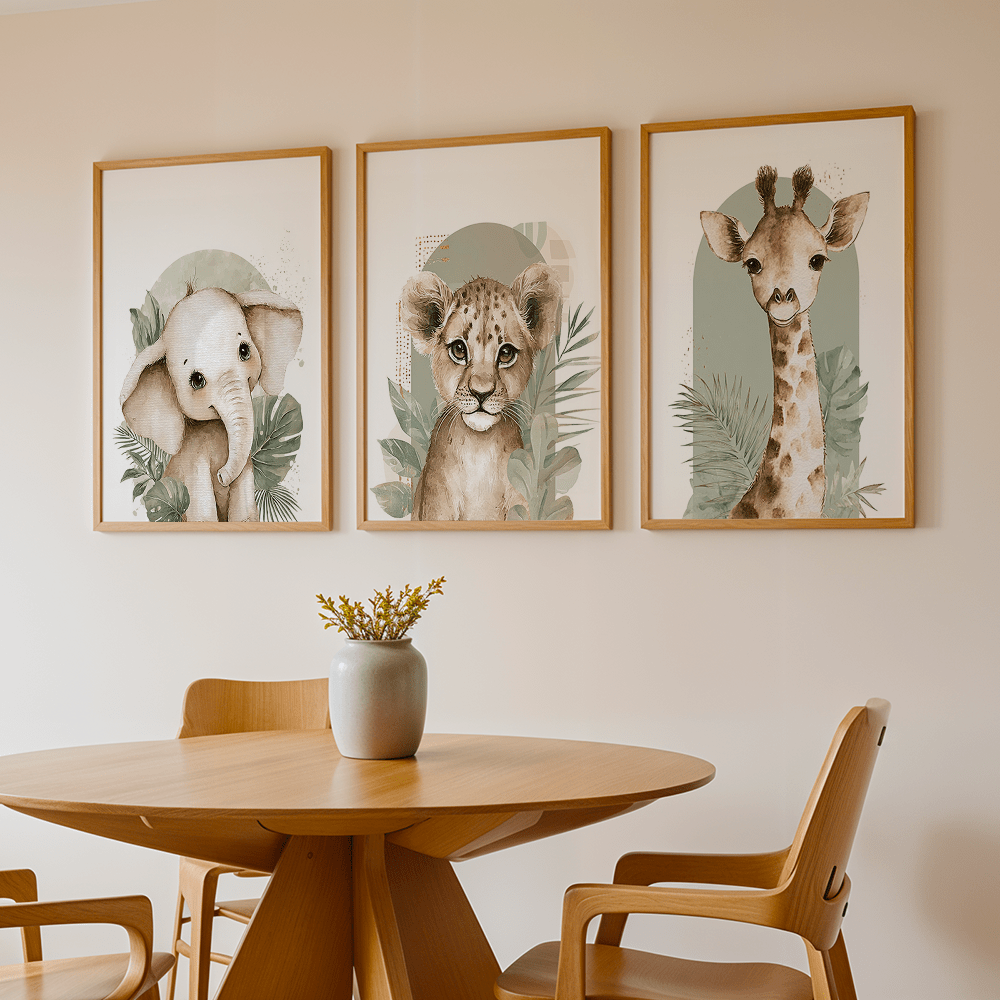 3pcs/set Retro Elephant Lion a - Home Decor Green 评论和价格