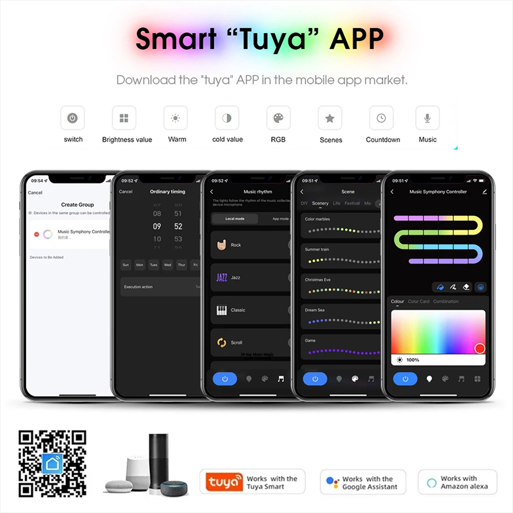 Tuya WiFi WS2811 RGBIC COB LED - Home Decor Free App 评论和价格