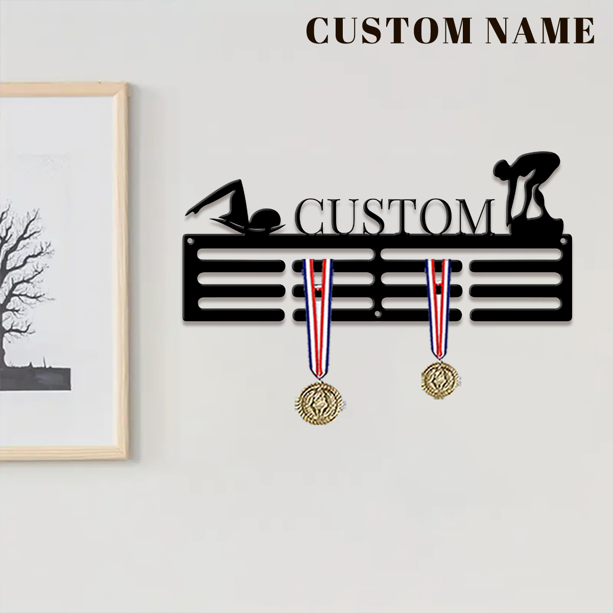 1pc Custom Swimming Metal Meda - Home Decor Inspo 评论和价格