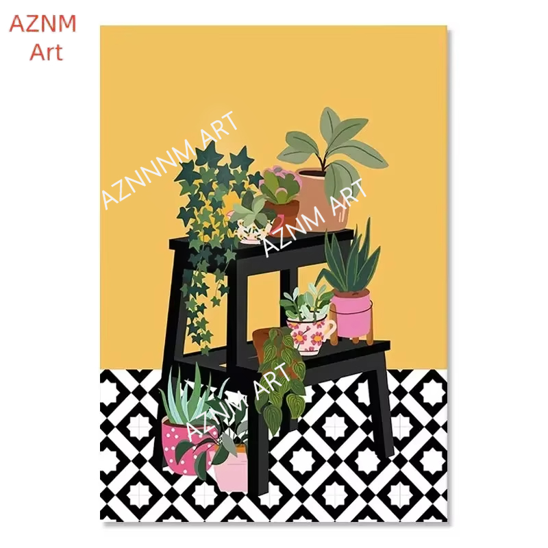 Modern Wall Art Canvas Paintin - Home Decor Green 评论和价格