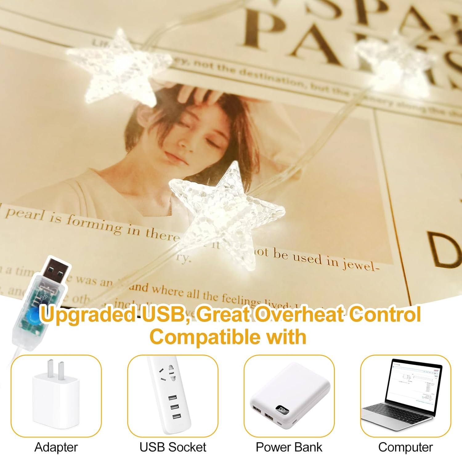 1pc 120 LED Star Curtain Light - String Curtain Light 评论和价格