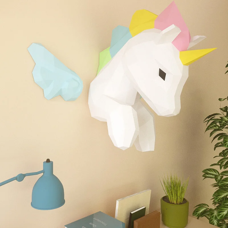 Rainbow Unicorn Animal Wall De - Home Decor Center 评论和价格