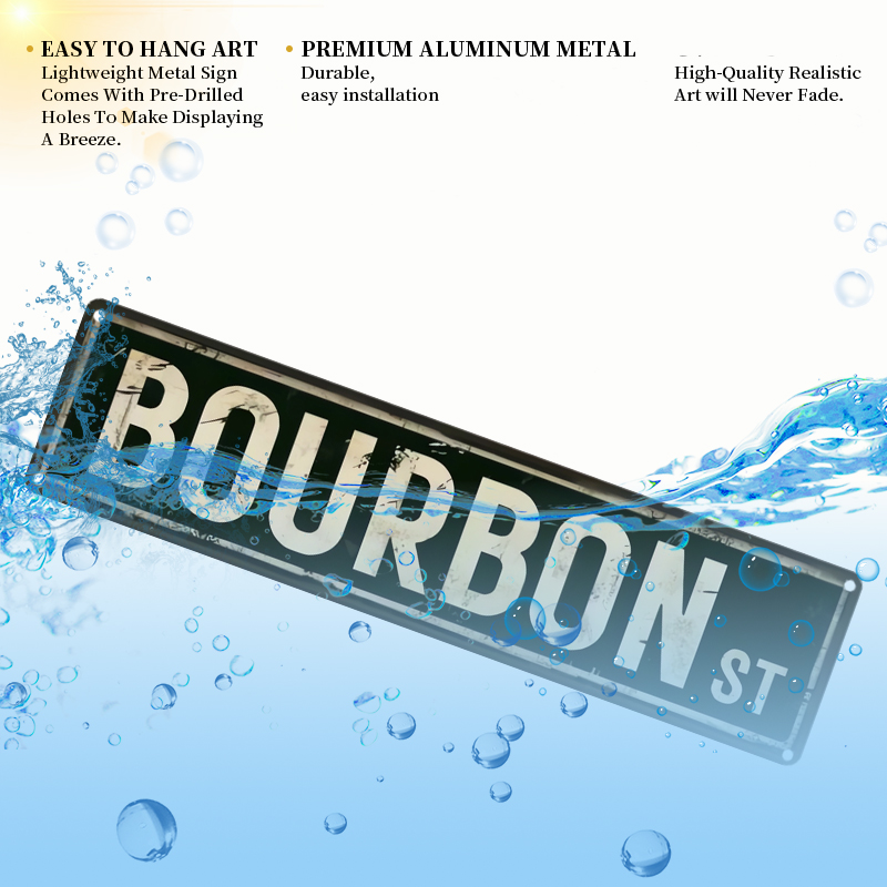 Vintage Bourbon St Metal Sign  - Home Decor New Orleans 评论和价格