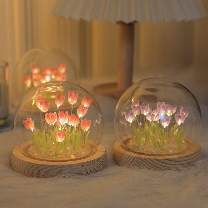 Handmade Tulip Night Lght Hand - Home Decor Tulip 评论和价格