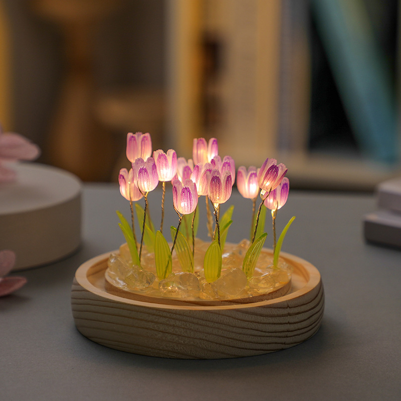Handmade Tulip Night Lght Hand - Home Decor Tulip 评论和价格