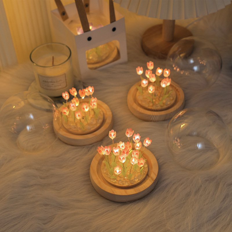 Handmade Tulip Night Lght Hand - Home Decor Tulip 评论和价格