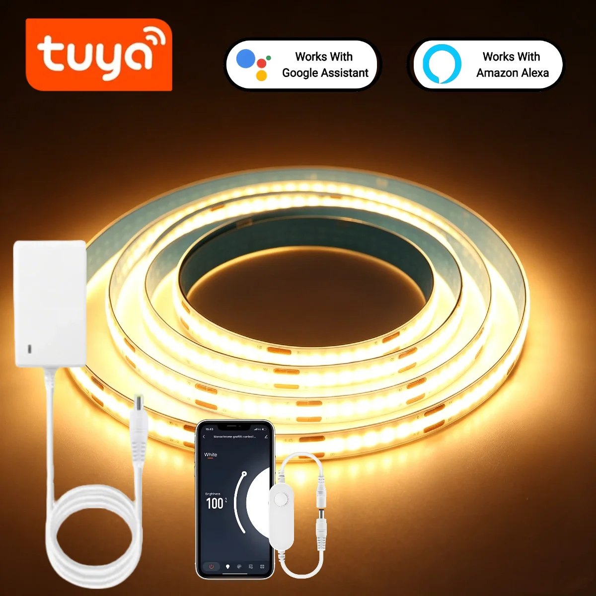 Tuya Smart COB LED Strip Light - Home Decor Free App 评论和价格