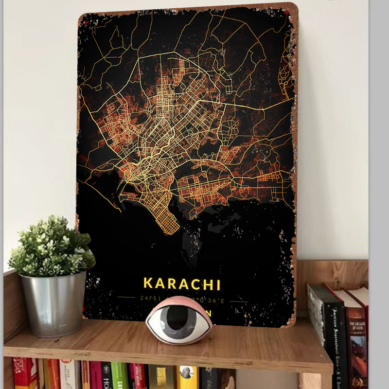 Karachi Pakistan City Map Meta - Home Decor Karachi 评论和价格