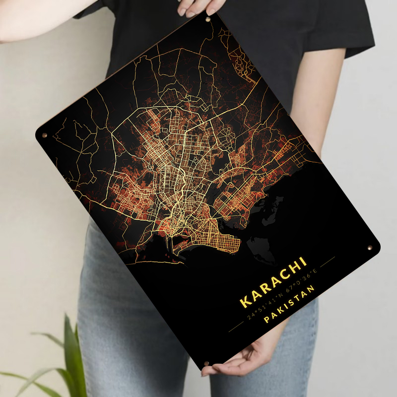 Karachi Pakistan City Map Meta - Home Decor Karachi 评论和价格