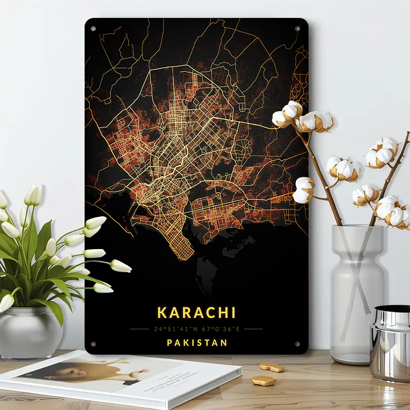 Karachi Pakistan City Map Meta - Home Decor Karachi 评论和价格