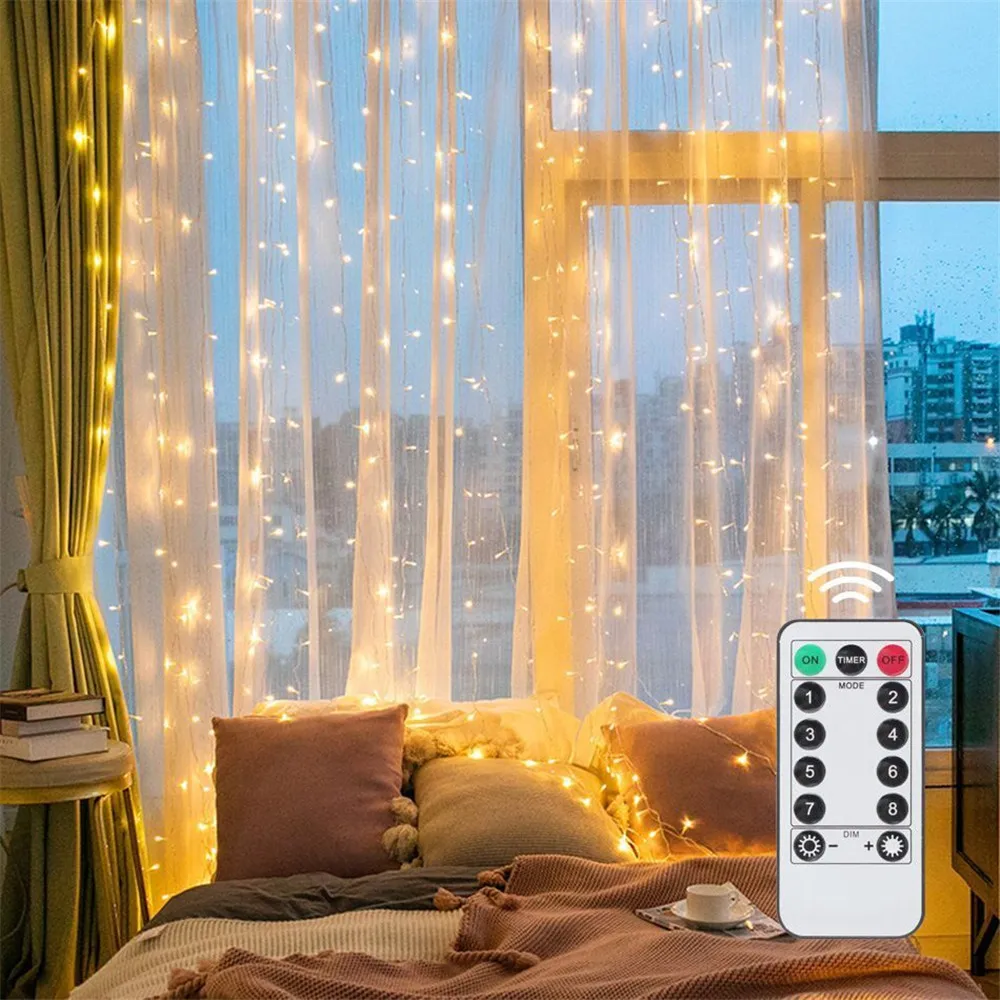 3/6M USB LED Curtain 8Modes Re - String Curtain Light 评论和价格