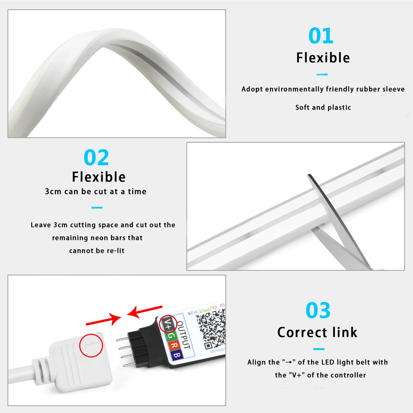 1-5m RGB LED Neon Strip Light  - Home Decor Inspo 评论和价格